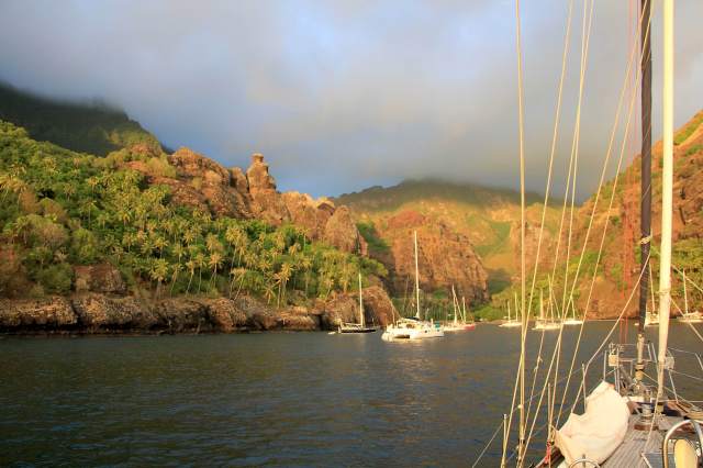 BAY OF VIRGINS busy anchorage-squashed