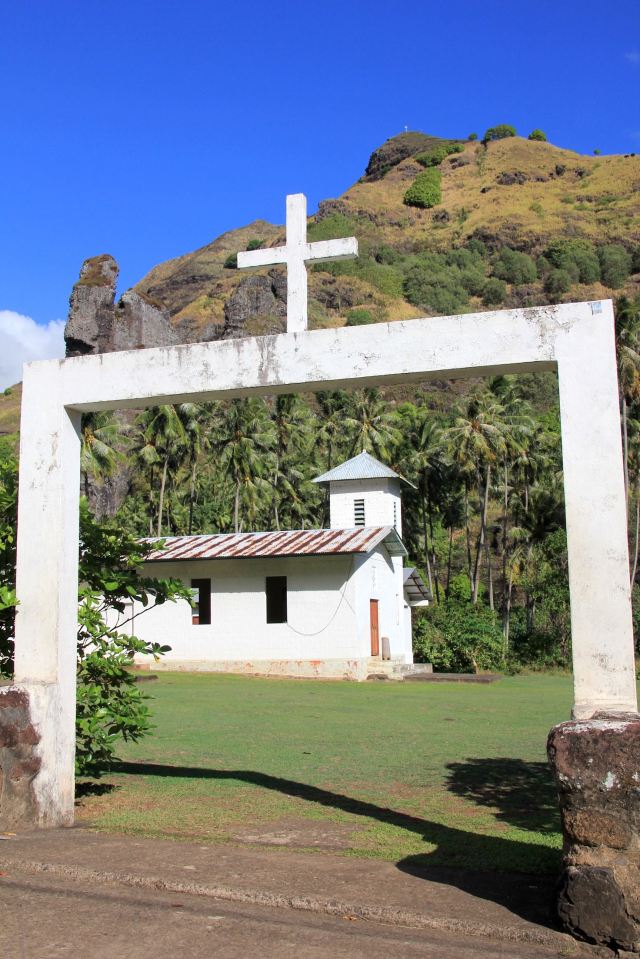 Crucifix top of hill-squashed